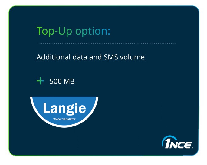 SIM-kort - datavolym 500 MB med en hastighet på upp till 1 Mbit/s