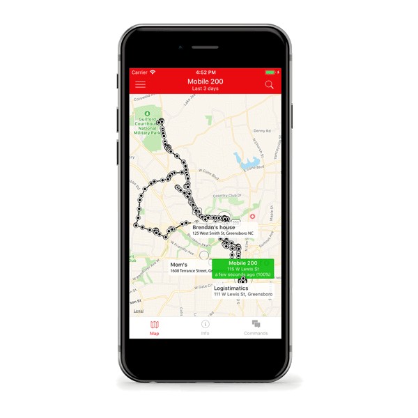 Qbit tracking locator med en smartphone