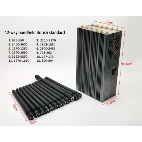 Avlyssning / Wifi / mobil signal jammer 3g 4g 5g - upp till 20 meter